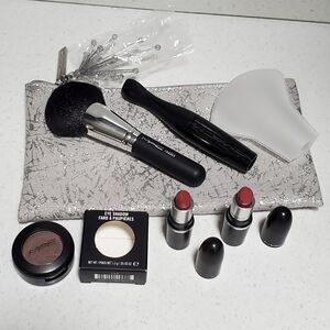 MAC Cosmetics Holiday Makeup Set Bundle 143S Brush Lipstick